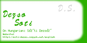 dezso soti business card